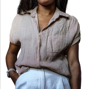 Brown linen like t shirt